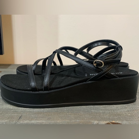 Anne Klein Sandals Womens 10M iFlex Black Platform/Flatform Strappy Casual - Picture 4 of 8